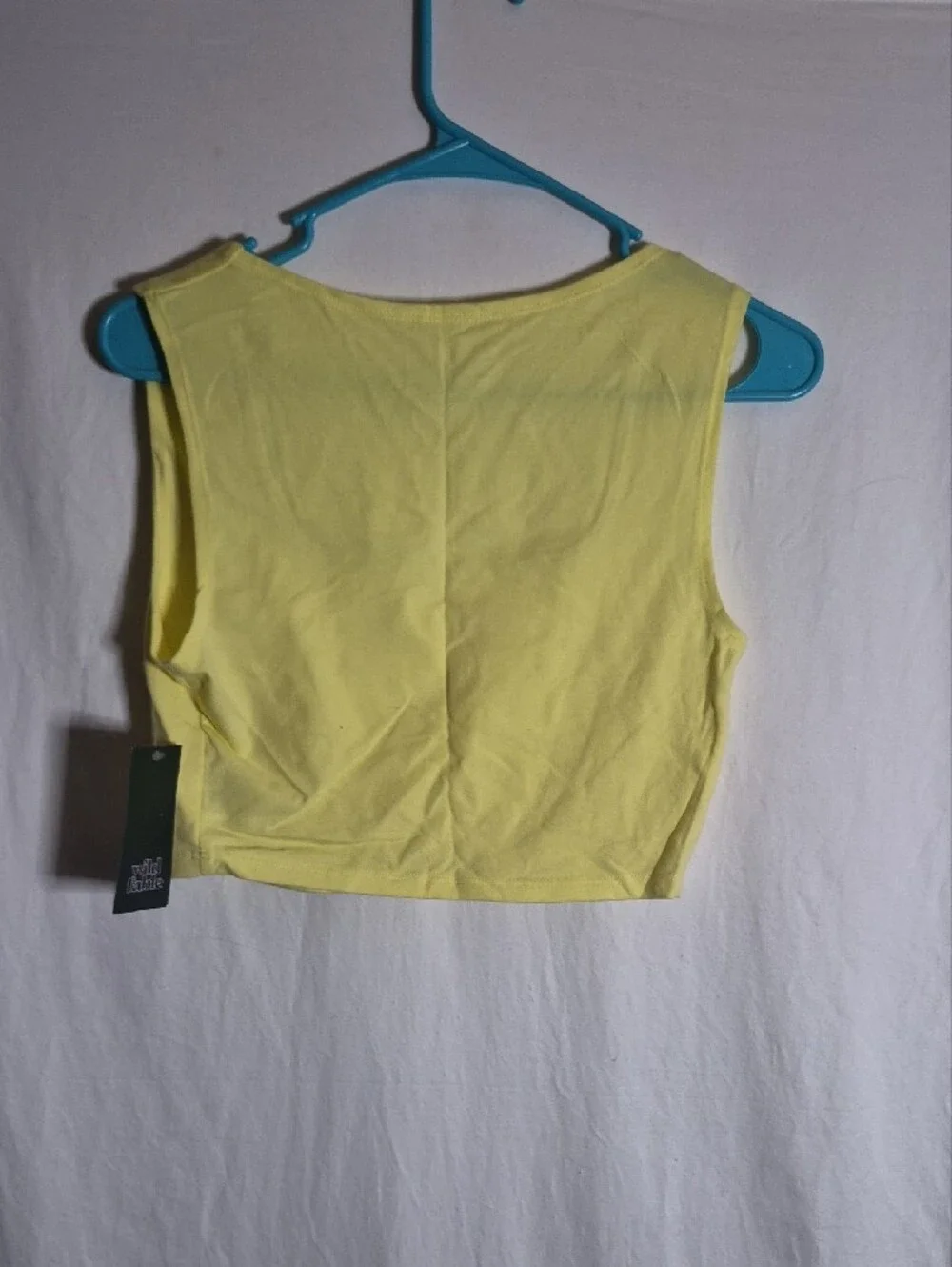 wild fable Lemon Yellow Square-Neck Crop Tank